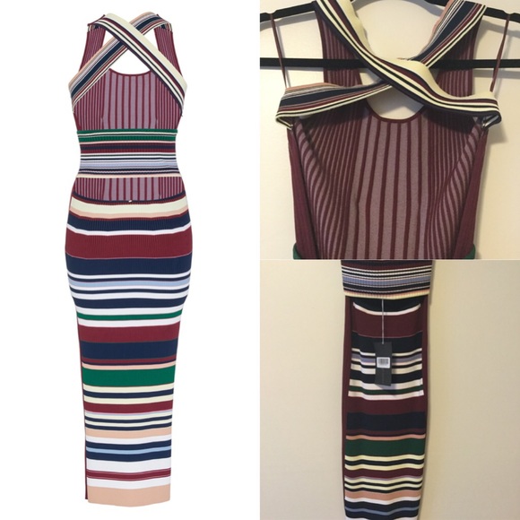 Sportmax Moneta Ribbed Dress ColorBurgundy - Picture 5 of 8